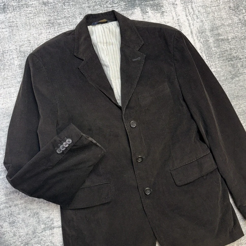 Banana Republic Blazer Jacket‎ Mens 40S Brown Corduroy Academia Professor Coat